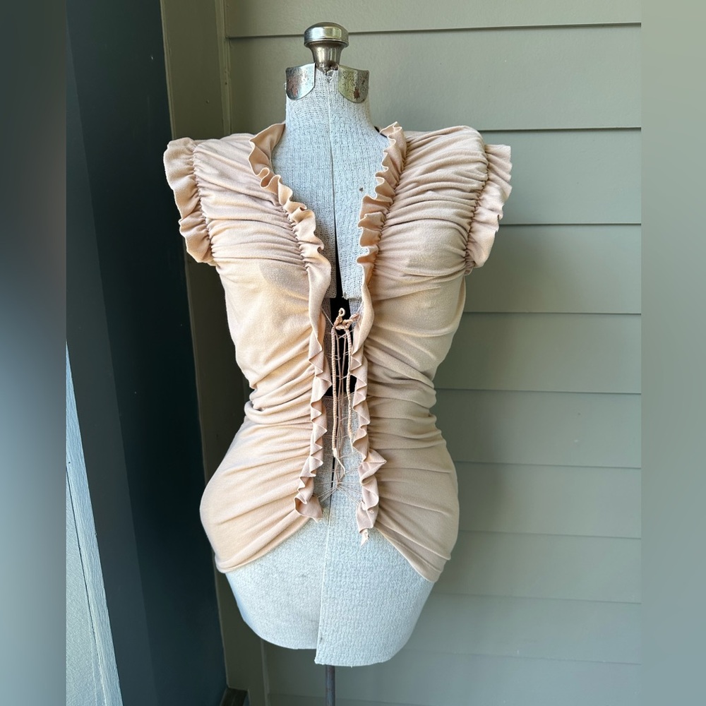 Haley Bob vintage lace up rouched top